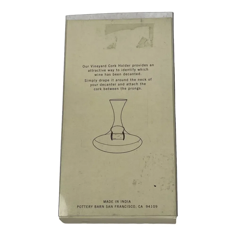 NIB Pottery Barn Decanter Cork Holder Wine Enthusiast